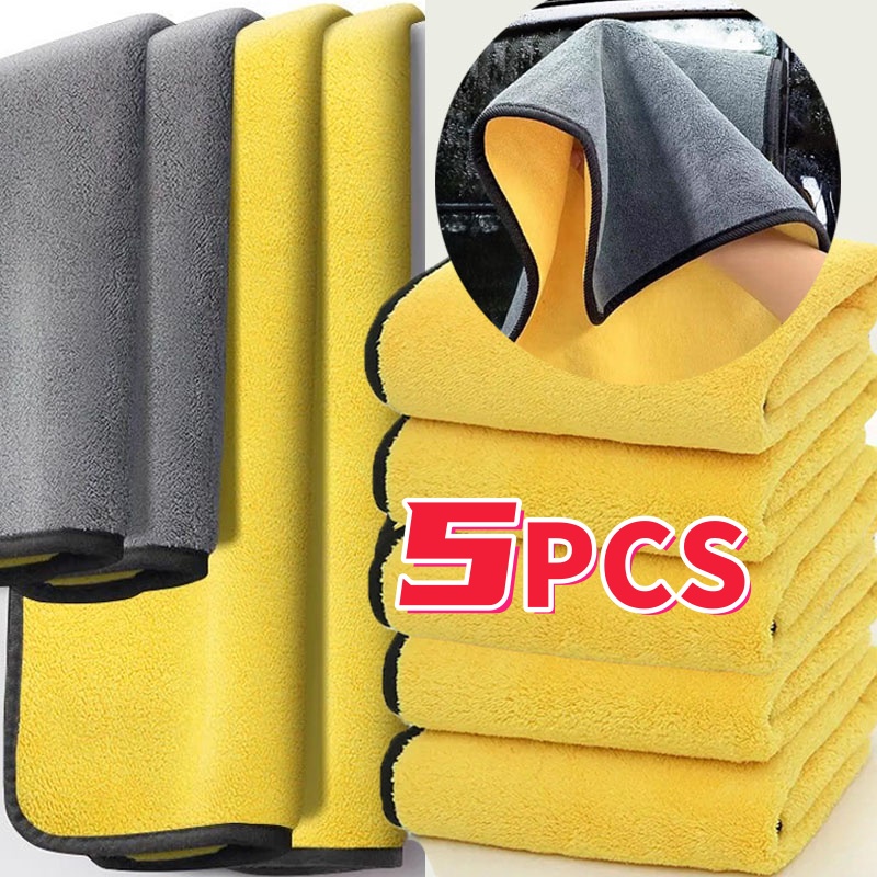Microfiber Towel Detailing - 1/3/5PCS 마이크로 화이버 청소 수건 두꺼운