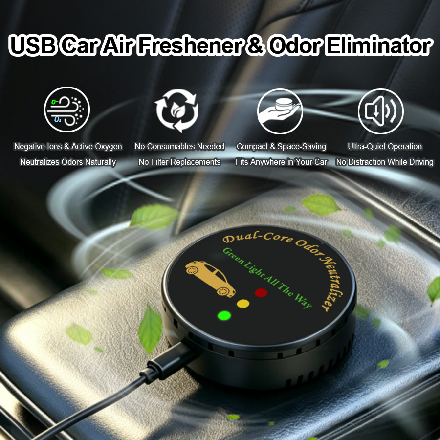 차량용 공기청정기, 필터가 필요 없는 USB 플러그 앤 - Odor Eliminator Car 리뷰 및 가격